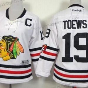 Kinder Chicago Blackhawks #19 Jonathan Toews 2015 Winter Klassisch Trikots – Weiß