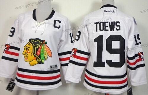 Kinder Chicago Blackhawks #19 Jonathan Toews 2015 Winter Klassisch Trikots – Weiß