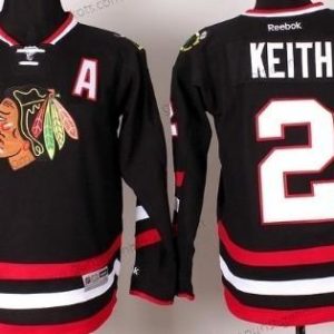 Kinder Chicago Blackhawks #2 Duncan Keith 2014 Stadium Series Trikots – Schwarz