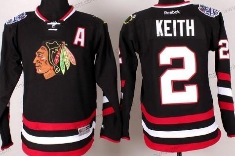 Kinder Chicago Blackhawks #2 Duncan Keith 2014 Stadium Series Trikots – Schwarz