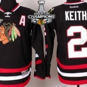 Kinder Chicago Blackhawks #2 Duncan Keith 2014 Stadium Series Trikots W/2015 Stanley Cup Champion Patch – Schwarz