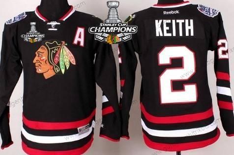 Kinder Chicago Blackhawks #2 Duncan Keith 2014 Stadium Series Trikots W/2015 Stanley Cup Champion Patch – Schwarz