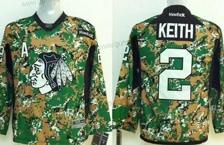 Kinder Chicago Blackhawks #2 Duncan Keith 2014 Trikots – Tarnfarbe