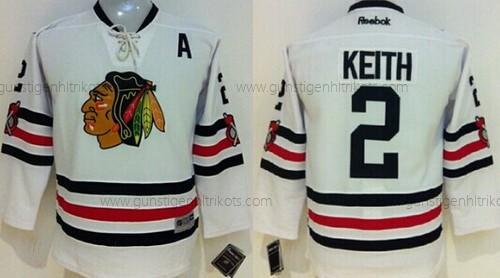 Kinder Chicago Blackhawks #2 Duncan Keith 2015 Winter Klassisch Trikots – Weiß