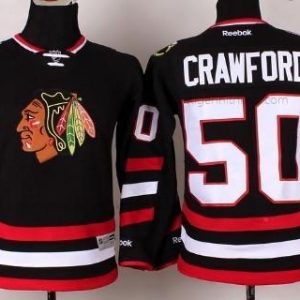 Kinder Chicago Blackhawks #50 Corey Crawford 2014 Stadium Series Trikots – Schwarz