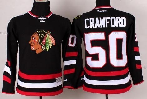 Kinder Chicago Blackhawks #50 Corey Crawford 2014 Stadium Series Trikots – Schwarz