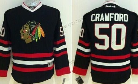 Kinder Chicago Blackhawks #50 Corey Crawford Trikots – Schwarz