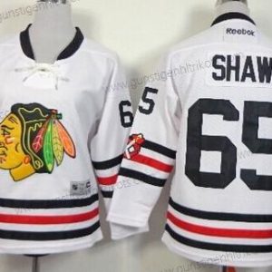 Kinder Chicago Blackhawks #65 Andrew Shaw 2015 Winter Klassisch Trikots – Weiß