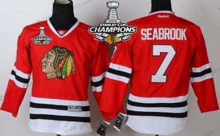 Kinder Chicago Blackhawks #7 Brent Seabrook Trikots W/2015 Stanley Cup Champion Patch – Rot