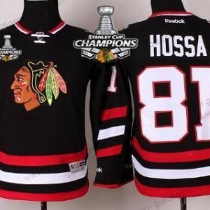 Kinder Chicago Blackhawks #81 Marian Hossa 2014 Stadium Series Trikots W/2015 Stanley Cup Champion Patch – Schwarz