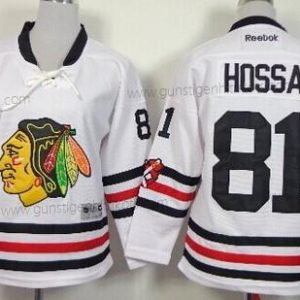 Kinder Chicago Blackhawks #81 Marian Hossa 2015 Winter Klassisch Trikots – Weiß