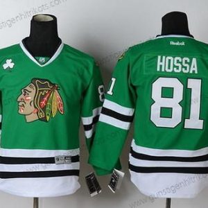 Kinder Chicago Blackhawks #81 Marian Hossa Trikots – Grün