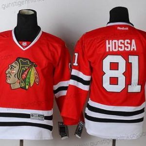 Kinder Chicago Blackhawks #81 Marian Hossa Trikots – Rot