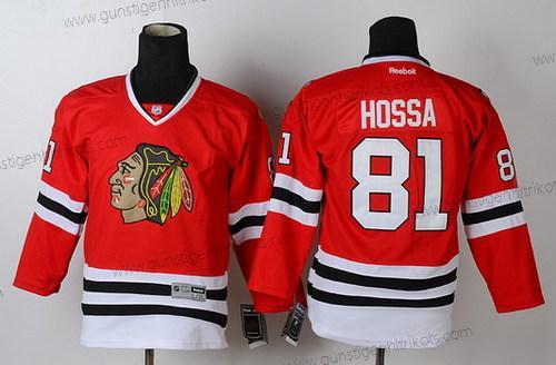 Kinder Chicago Blackhawks #81 Marian Hossa Trikots – Rot