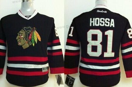 Kinder Chicago Blackhawks #81 Marian Hossa Trikots – Schwarz