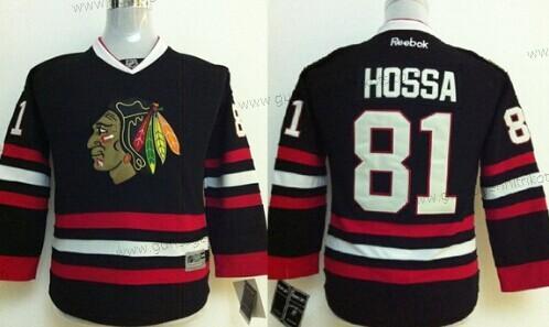 Kinder Chicago Blackhawks #81 Marian Hossa Trikots – Schwarz