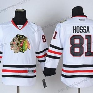 Kinder Chicago Blackhawks #81 Marian Hossa Trikots – Weiß