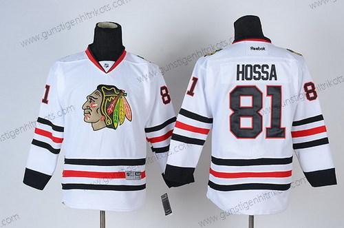 Kinder Chicago Blackhawks #81 Marian Hossa Trikots – Weiß