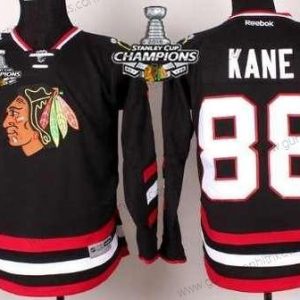 Kinder Chicago Blackhawks #88 Patrick Kane 2014 Stadium Series Trikots W/2015 Stanley Cup Champion Patch – Schwarz