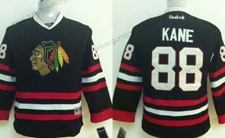 Kinder Chicago Blackhawks #88 Patrick Kane Trikots – Schwarz