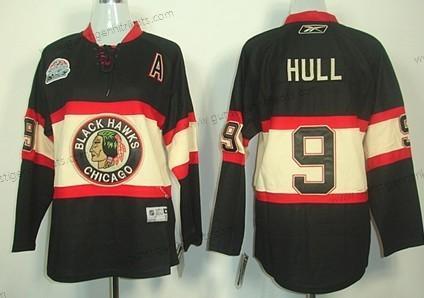 Kinder Chicago Blackhawks #9 Bobby Hull Ausweichtrikot Trikots – Schwarz