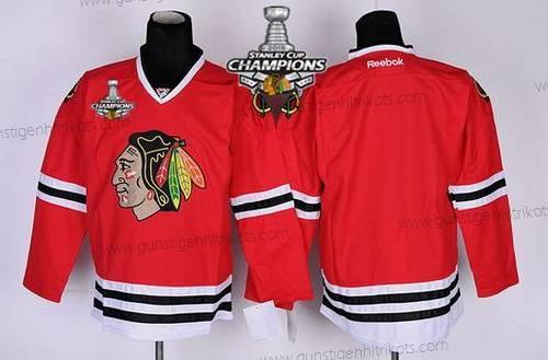 Kinder Chicago Blackhawks Leer Trikots W/2015 Stanley Cup Champion Patch – Rot