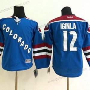 Kinder Colorado Avalanche #12 Jarome Iginla Ausweichtrikot Trikots – Blau