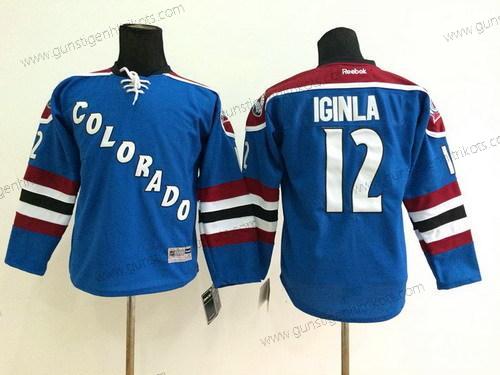 Kinder Colorado Avalanche #12 Jarome Iginla Ausweichtrikot Trikots – Blau