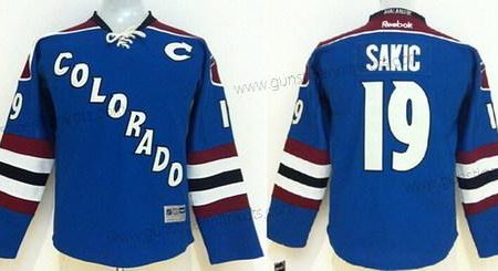 Kinder Colorado Avalanche #19 Joe Sakic Ausweichtrikot Trikots – Blau