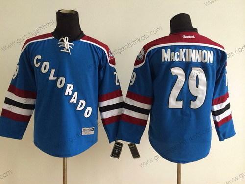 Kinder Colorado Avalanche #29 Nathan Mackinnon Ausweichtrikot Trikots – Blau