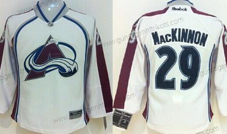 Kinder Colorado Avalanche #29 Nathan Mackinnon Trikots – Weiß