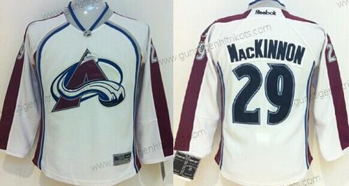 Kinder Colorado Avalanche #29 Nathan Mackinnon Trikots – Weiß