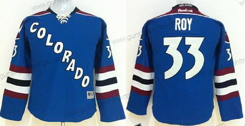 Kinder Colorado Avalanche #33 Patrick Roy Ausweichtrikot Trikots – Blau