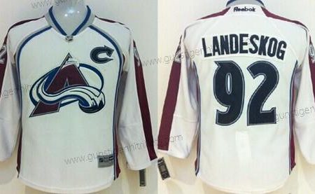 Kinder Colorado Avalanche #92 Gabriel Landeskog Trikots – Weiß