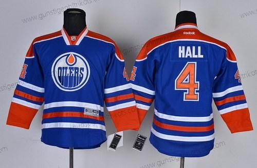 Kinder Edmonton Oilers #4 Taylor Hall Royal Trikots – Blau