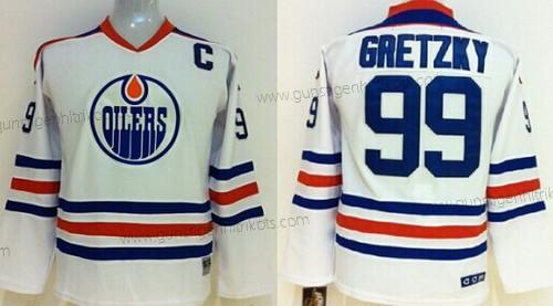 Kinder Edmonton Oilers #99 Wayne Gretzky Retro CCM Trikots – Weiß