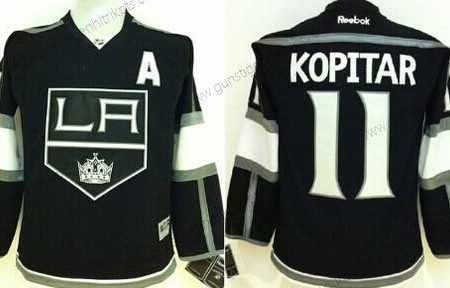 Kinder Los Angeles Kings #11 Anze Kopitar Trikots – Schwarz