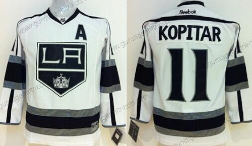 Kinder Los Angeles Kings #11 Anze Kopitar Trikots – Weiß