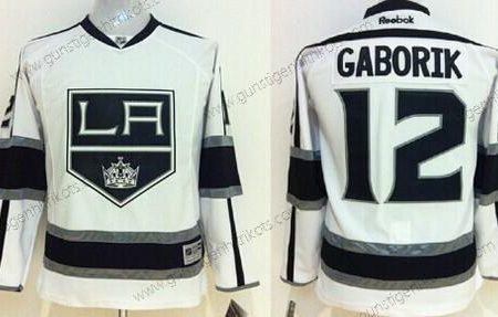 Kinder Los Angeles Kings #12 Marian Gaborik Trikots – Weiß