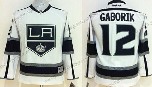 Kinder Los Angeles Kings #12 Marian Gaborik Trikots – Weiß