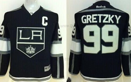 Kinder Los Angeles Kings #99 Wayne Gretzky Trikots – Schwarz