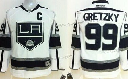 Kinder Los Angeles Kings #99 Wayne Gretzky Trikots – Weiß