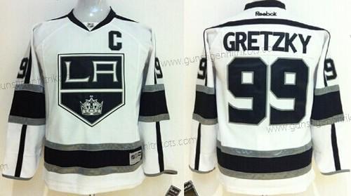 Kinder Los Angeles Kings #99 Wayne Gretzky Trikots – Weiß