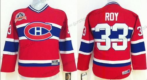 Kinder Montreal Canadiens #33 Patrick Roy Retro CCM Trikots – Rot