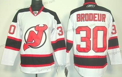 Kinder New Jersey Devils #30 Martin Brodeur Trikots – Weiß