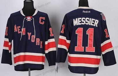 Kinder New York Rangers #11 Mark Messier Ausweichtrikot 85Th Trikots – Marineblau Blau