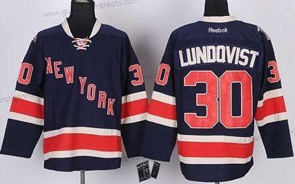 Kinder New York Rangers #30 Henrik Lundqvist Ausweichtrikot 85Th Trikots – Marineblau Blau