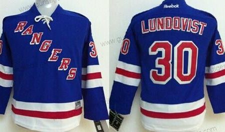 Kinder New York Rangers #30 Henrik Lundqvist Trikots – Blau