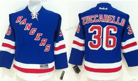 Kinder New York Rangers #36 Mats Zuccarello Trikots – Blau