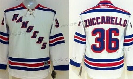 Kinder New York Rangers #36 Mats Zuccarello Trikots – Weiß